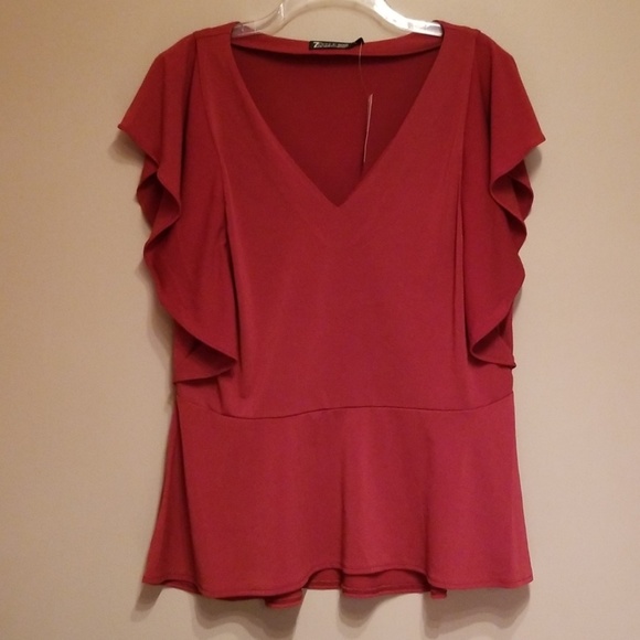 New York & Company Tops - 🆕️NY & Co burnt orange peplum top